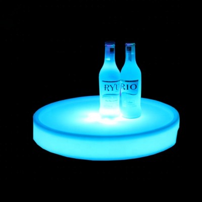 Round plastic wine bottle tray/led tray/led beer tray for KTV,Disco,Bar