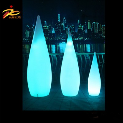 Glowing rechargeable plastic cone shape light/led decoration lamp with rechargeable battery operated by remote controller