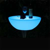 Cheap plastic rechargeable plastic table led cafe table/illuminated led cocktail table with 16 color changing