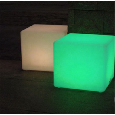 Illuminated outdoor led light up garden led cube seating