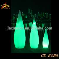 Plastic glowing led pillar lamp/led decoration lamp with rechargeable battery operated by remote controller