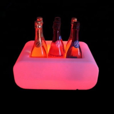 CE,ROHS approved color changing led plastic wine bucket,plastic ice cooler box from Guangdong manufactory