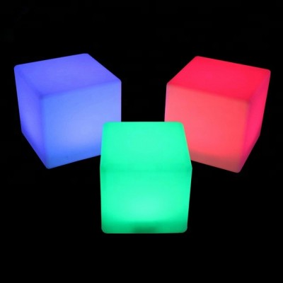 Plastic 40cm led cube box /led cube chair for outdoor decoration